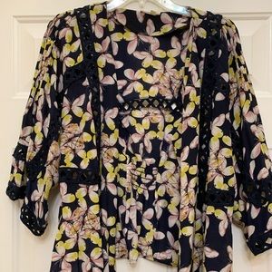 Anthropologie Meadow Rue Silk Cassia Jacket XS